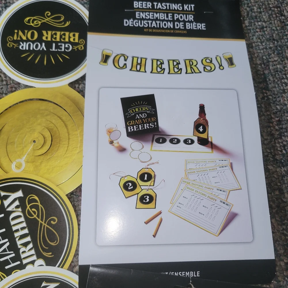 Gold and Black Beer Tasting Kit And Party Decor